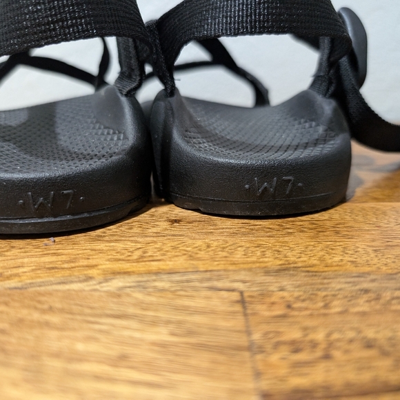 CHACO Classic Z / Cloud Z1 Sport Water Hiking Sandals - Solid Black - women's 7 - Picture 8 of 8